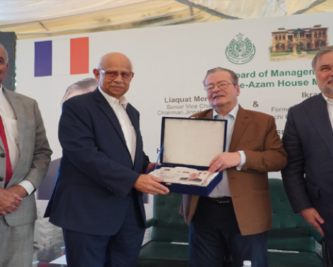 Ikram Sehgal hosts farewell for French Ambassador Nicolas Galey and Consul General Alexis Chahtahtinsky