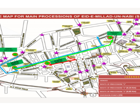 12 Rabi-ul-Awwal Traffic Alert: Karachi, Rawalpindi announce road closures