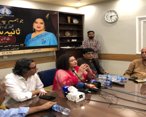 Renowned actress Sania Saeed visited the Karachi Press Club