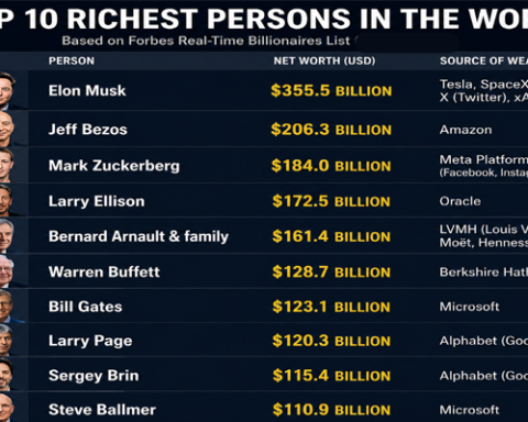 Top 10 Richest Persons in the World: Latest Billionaires List and Net Worth