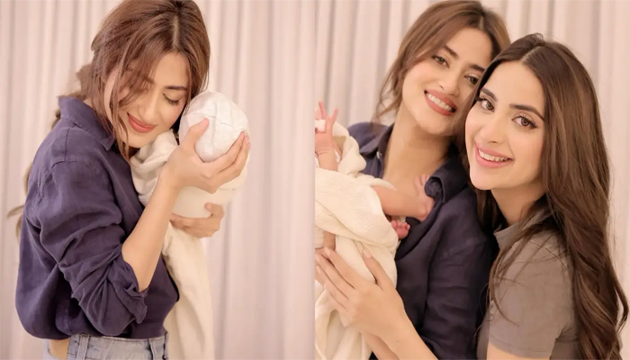 Sajal Aly meets her adorable baby niece Serena for the first time