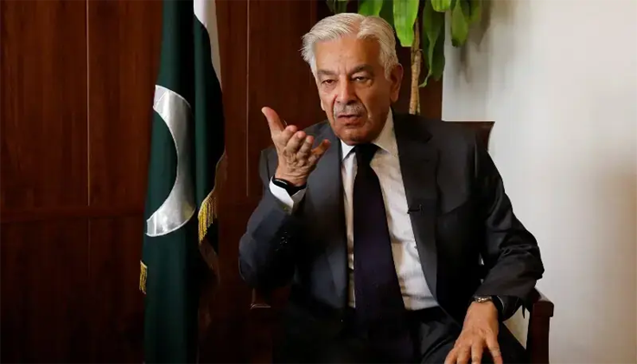 DG ISPR used cautious language in press conference: Khawaja Asif