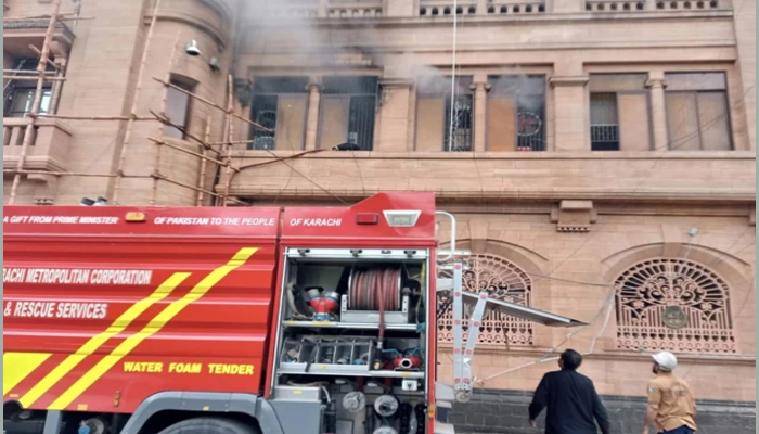 Karachi Mayor’s office gutted as fire erupts at KMC building