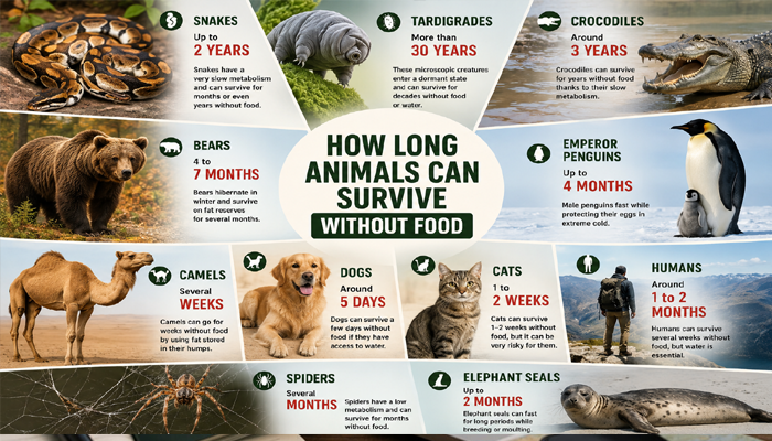 How long can animals survive without food? Amazing survival times explained