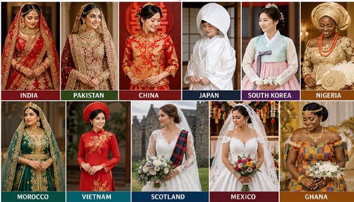How wedding dresses around the world look