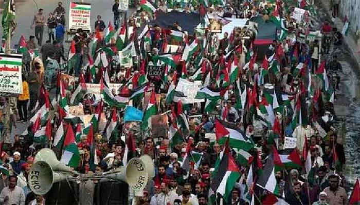 Mass rallies across Pakistan today in solidarity with Palestine