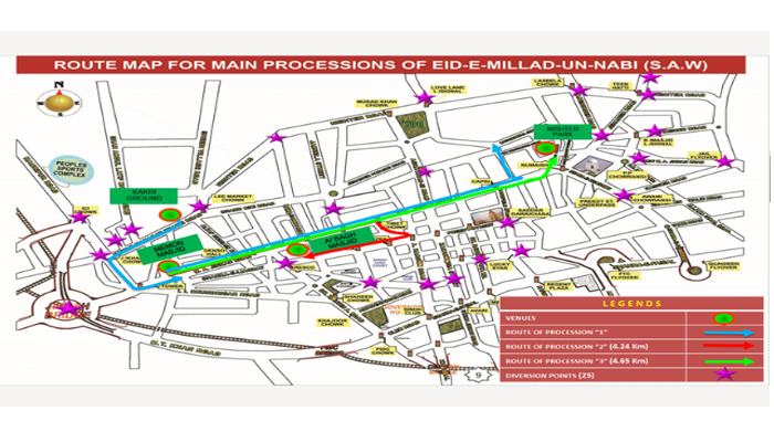 12 Rabi-ul-Awwal Traffic Alert: Karachi, Rawalpindi announce road closures