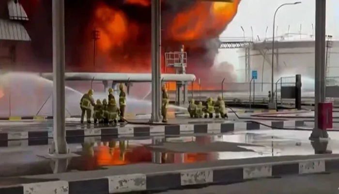 Drone attack hits Kuwait airport, fuel tanks erupt in flames