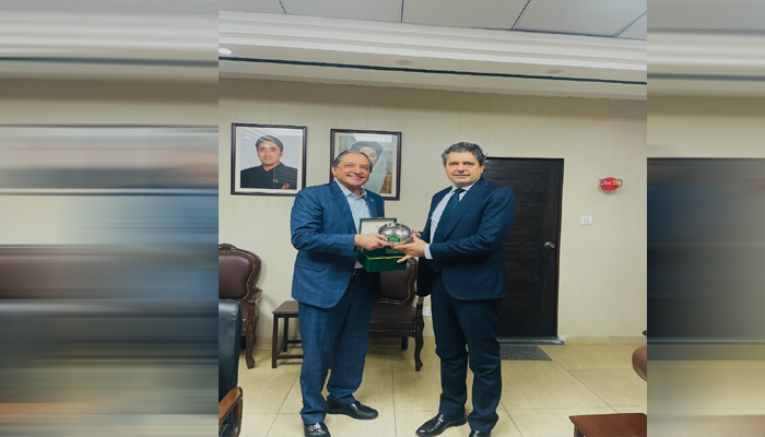 Senator Saleem Mandivalla meets Italian Ambassador to Pakistan H.E. Ugo Ciarlatani