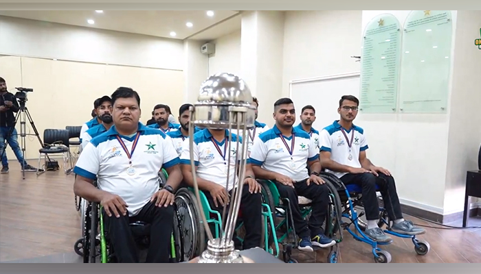 Pakistan wheelchair cricket team honored with cash prize following Asia Cup win