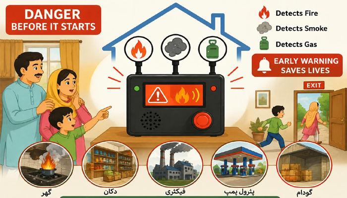Karachi Students Develop Early Warning System for Fire, Smoke and Gas Hazards